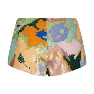 La Fuori,  Floral Jacquard Embroidered Shorts, S